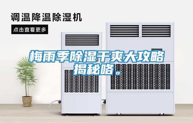 梅雨季除濕干爽大攻略揭秘咯。
