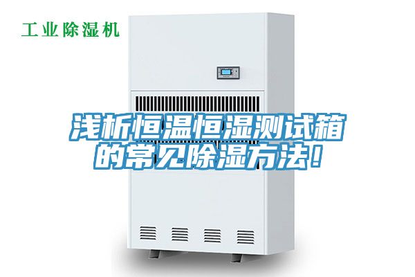 淺析恒溫恒濕測試箱的常見除濕方法！